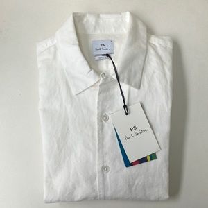 Paul Smith men’s casual linen cotton blend short sleeve shirt BNWT
